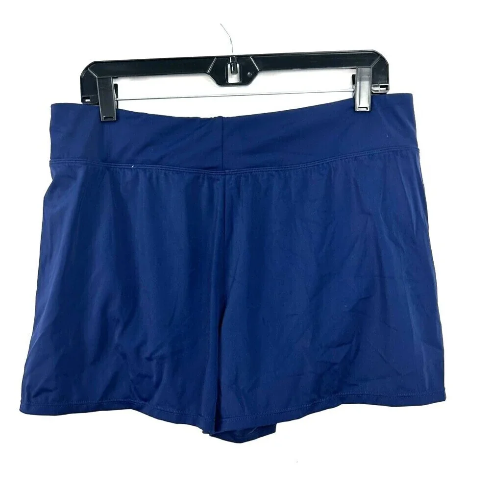 New Womens Swim Bottom Navy Boy Shorts Size 14 Summer Beach Vacation 1043H3 - Picture 6 of 9